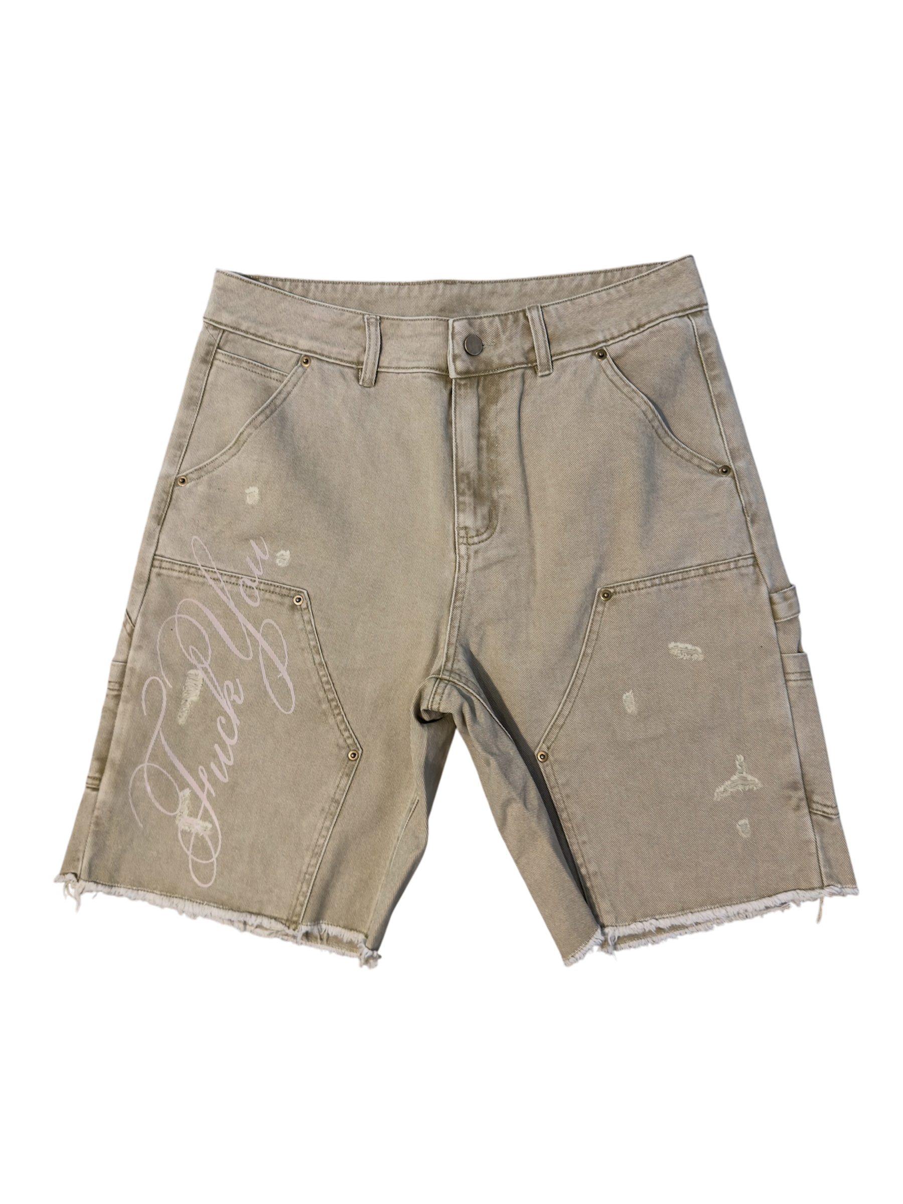 Vintage Khaki ‘F-You’ Carpenter Jorts