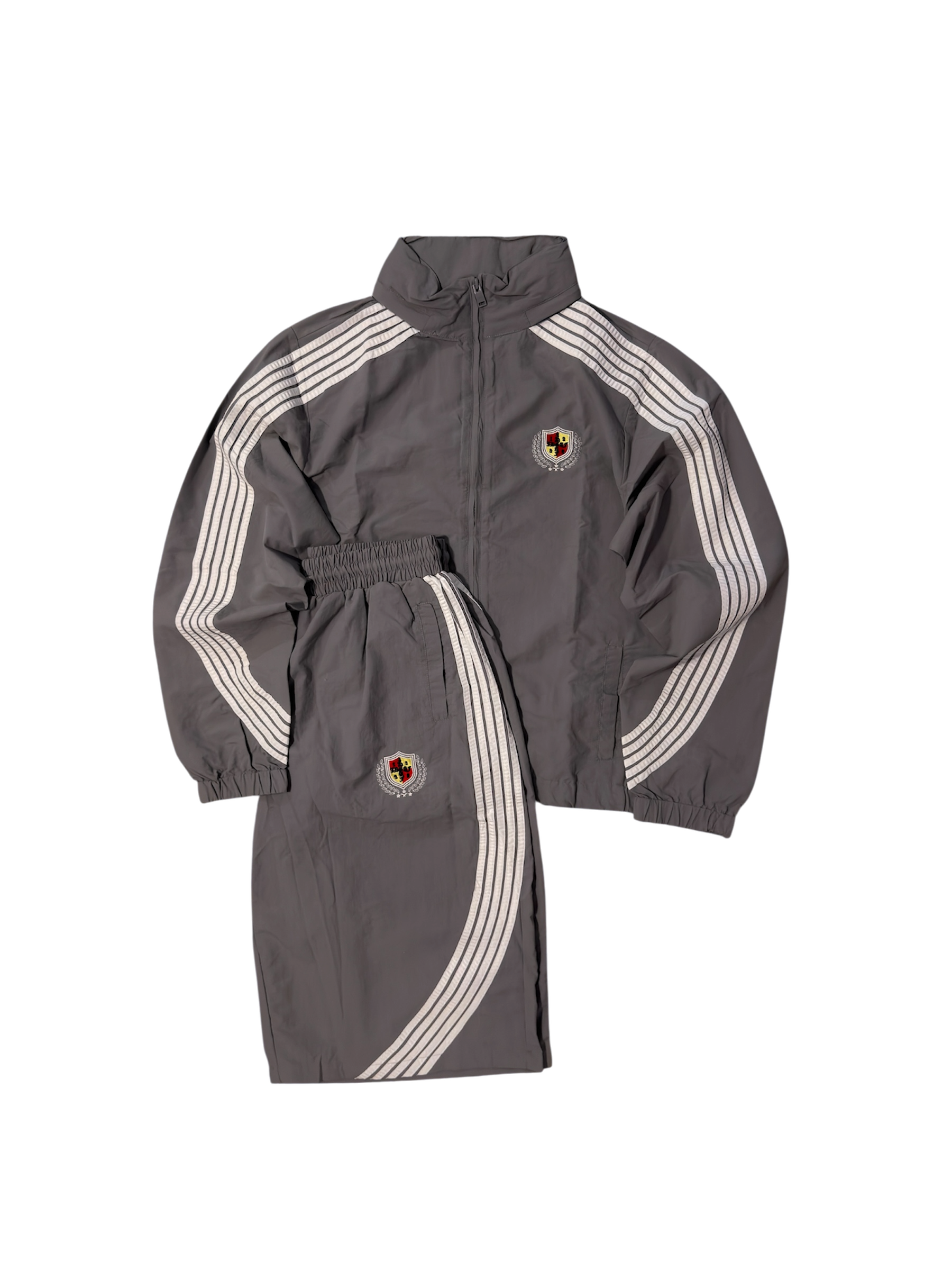GRAY Varsity Track Shorts Set