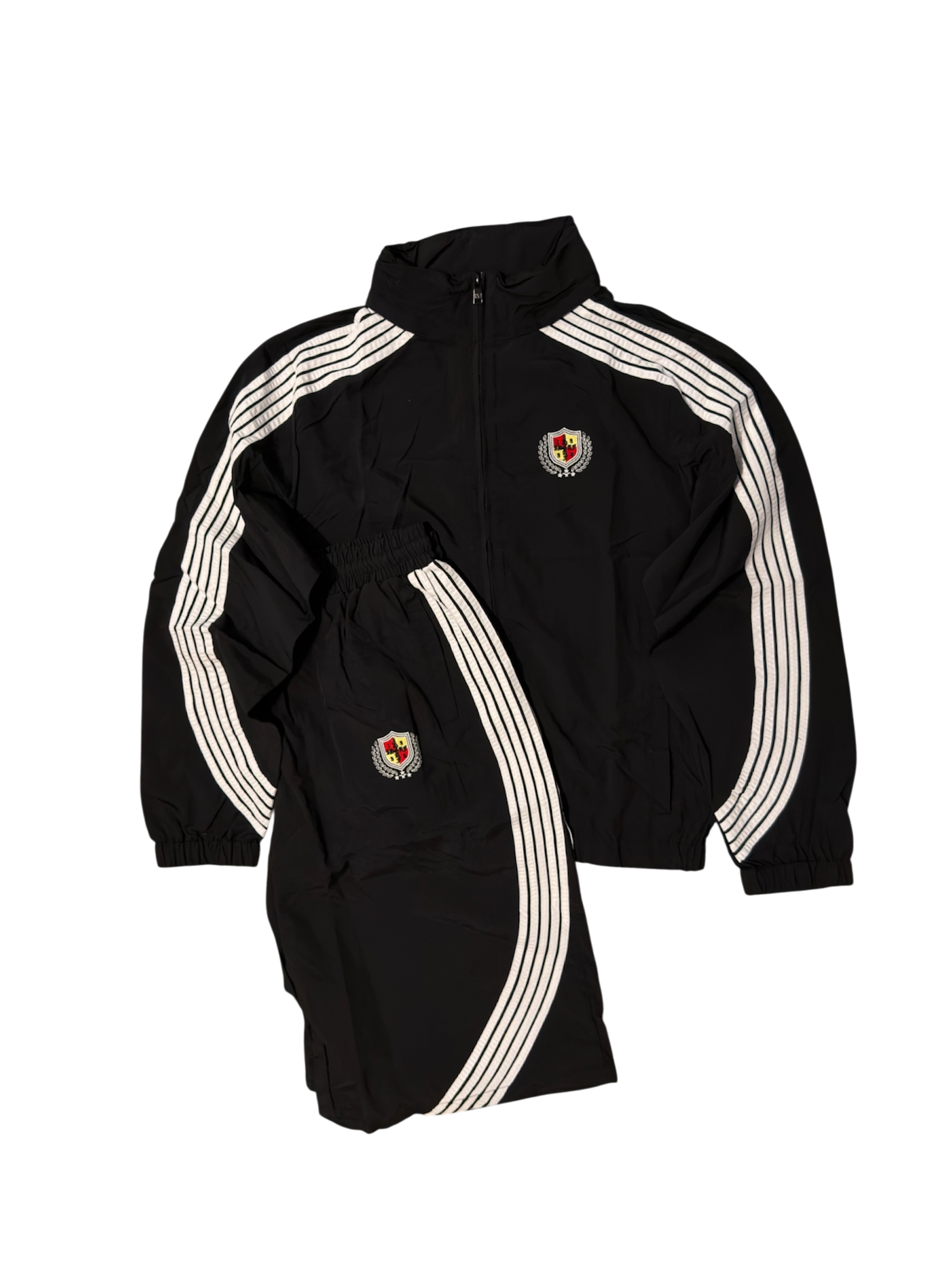 BLACK Varsity Track Shorts Set