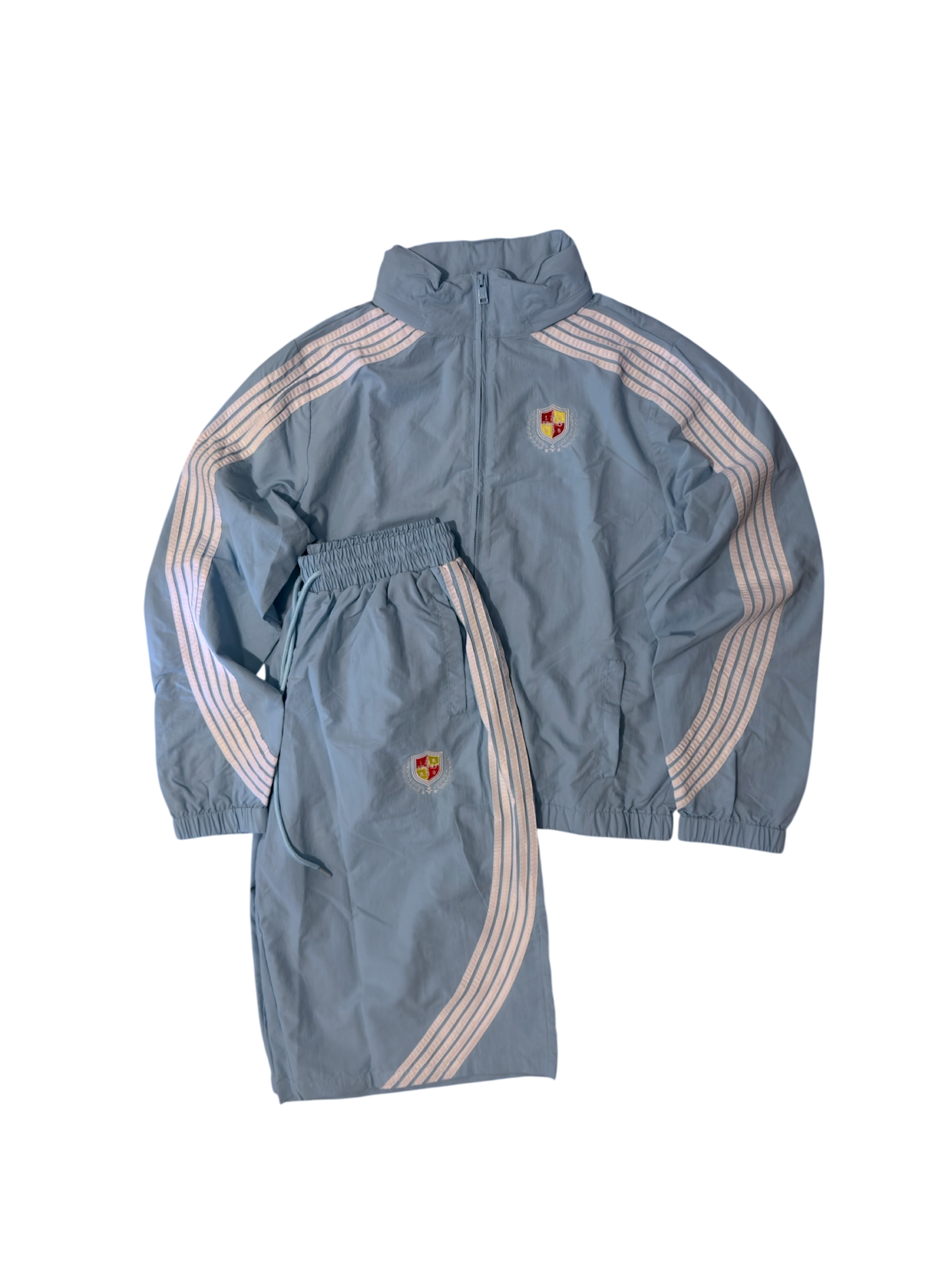 SKY BLUE Varsity Track Shorts Set