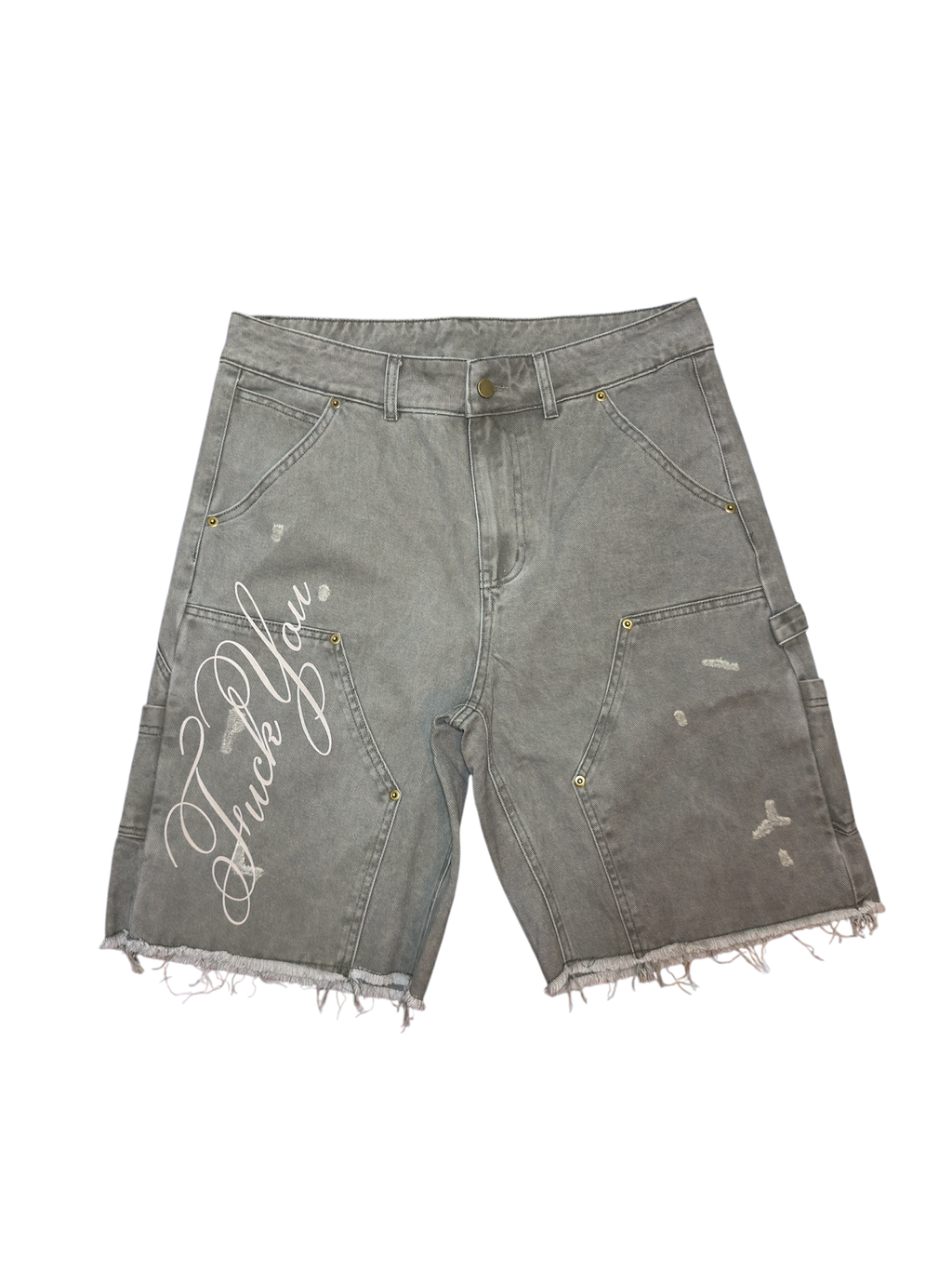 VINTAGE GREEN ‘F-You’ Carpenter Jorts